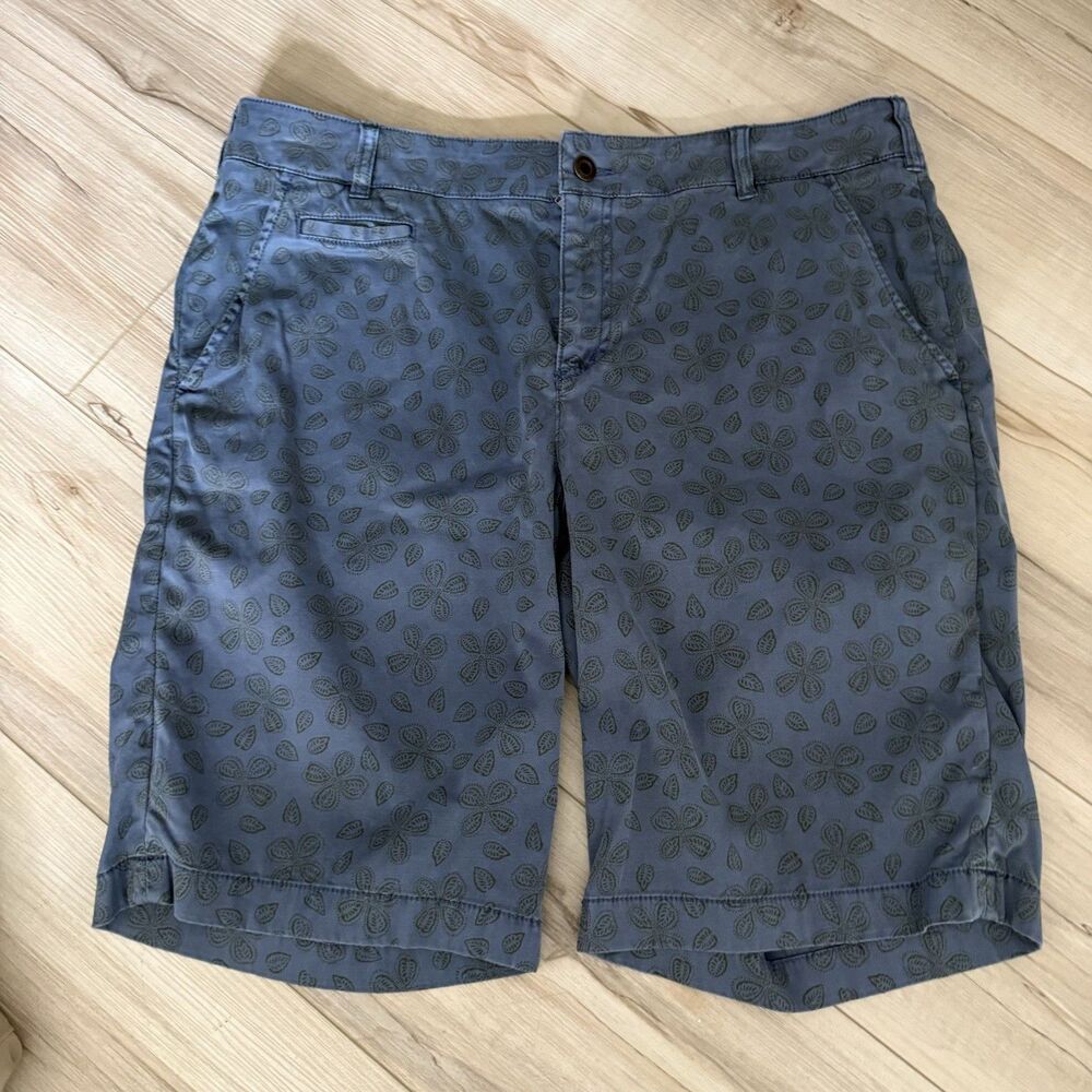 Orvis Women's Blue & Green Print  Chino Shorts Size 14
